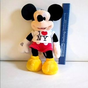 Disney Store Mickey Mouse Plush I Love NY Authentic 14"